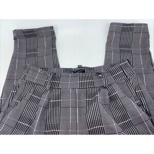Boomboom Jeans Womens Black/White Glen Plaid Dress Pant Pull On Size Small
